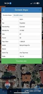 KUŞADASI CAMIATIK DE KONUT İMARLI 1369 M2 SATILIK ARSA - AYDIN KUŞADASI fotoğraf 16