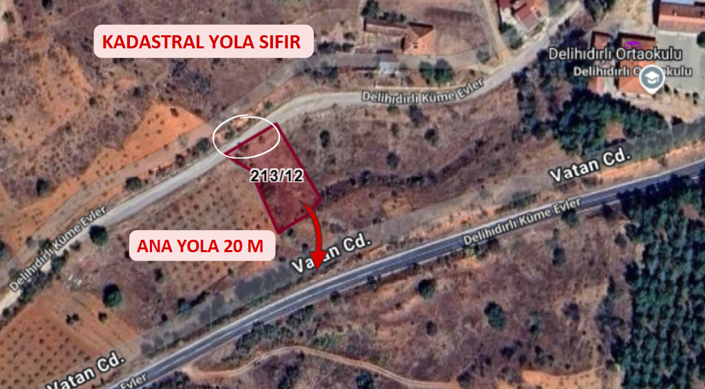 UŞAK KARAHALLI DELİHIDIRLI KÖYÜNDE 847 M² ARSA SATILIKTIR. - UŞAK KARAHALLI fotoğraf 3