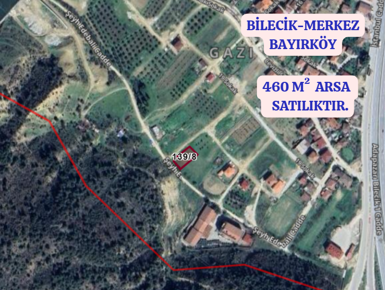 BİLECİK MERKEZ BAYIRKÖY  KÖYÜNDE 460 M²  ARSA SATILIKTIR - BİLECİK MERKEZ fotoğraf 2