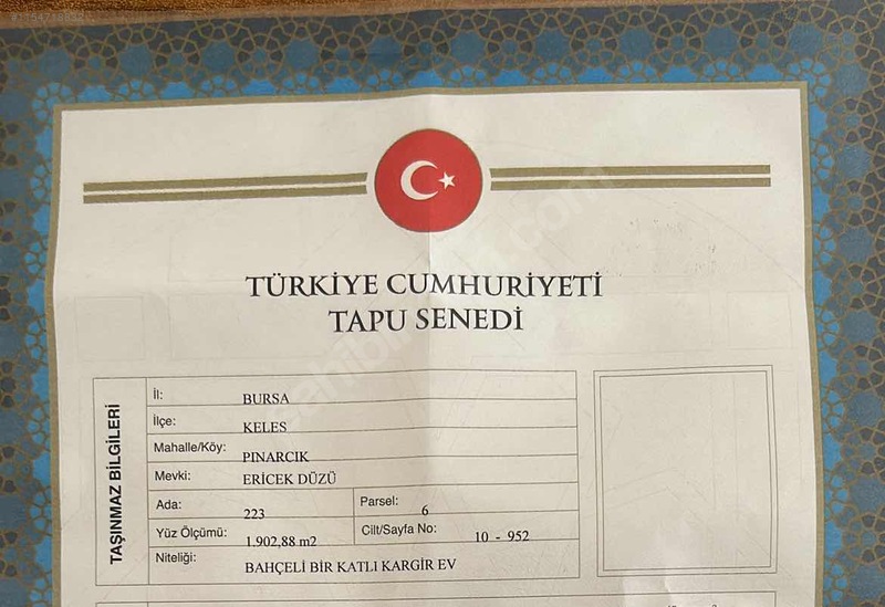 BURSA KELEŞ PINARCIK'TA 1.902 M²  BAHÇELİ KARGIR EV SATILIKTIR - BURSA KELES fotoğraf 3