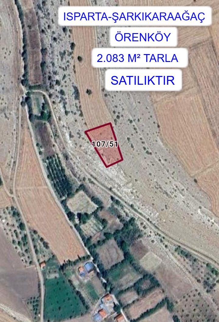 ISPARTA ŞARKIKARAAĞAÇ ÖRENKÖY MAH. 2.083M² TARLA SATILIK - ISPARTA ŞARKİKARAAĞAÇ fotoğraf 5