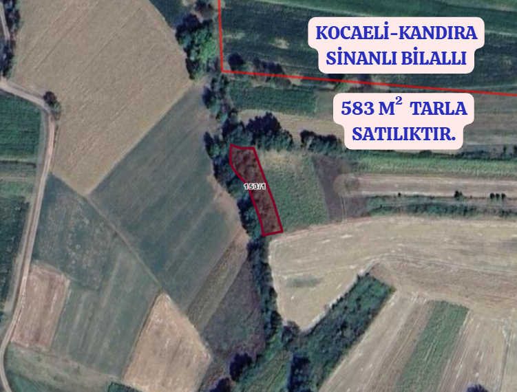 KOCAELİ KANDIRA SİNANLI BİLALLI   KÖYÜNDE  583  M²  TARLA SATILIKTIR - KOCAELİ KANDIRA fotoğraf 2