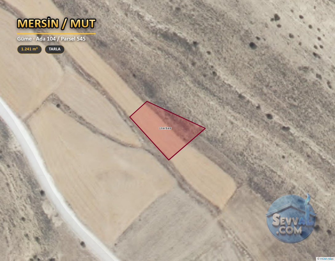 MERSİN MUT GÜME 1.242 m² SATILIK ARSA - MERSİN MUT fotoğraf 2