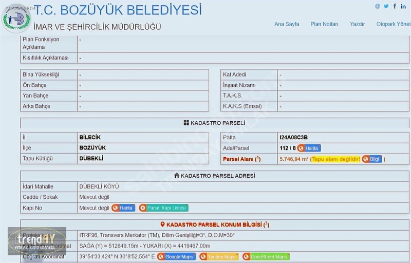 Dübekli Köyü'nde 10.570 m² Kadastral Yola Cepheli Tarlalar - BİLECİK BOZÜYÜK fotoğraf 17