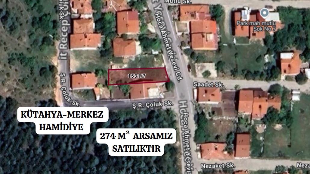 KÜTAHYA MERKEZ HAMİDİYE KÖYÜNDE 274 M² ARSAMIZ SATILIKTIR - KÜTAHYA MERKEZ fotoğraf 2
