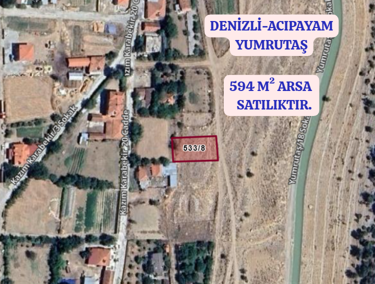 DENİZLİ ACIPAYAM YUMRUTAŞ  KÖYÜNDE 594  M² ARSA  SATILIKTIR - DENİZLİ ACIPAYAM fotoğraf 2