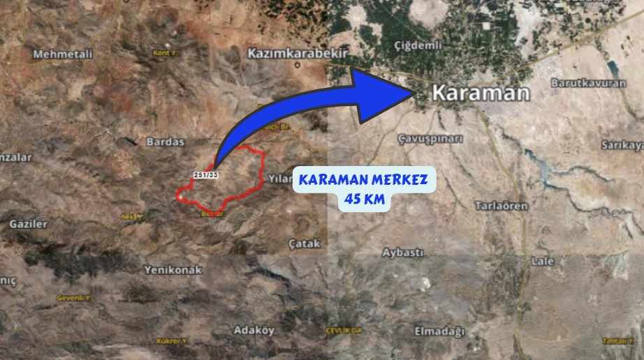KARAMAN MERKEZ DAMLAPINAR KÖYÜNDE 1.030 M² BAĞIMIZ SATILIKTIR. - KARAMAN MERKEZ fotoğraf 3