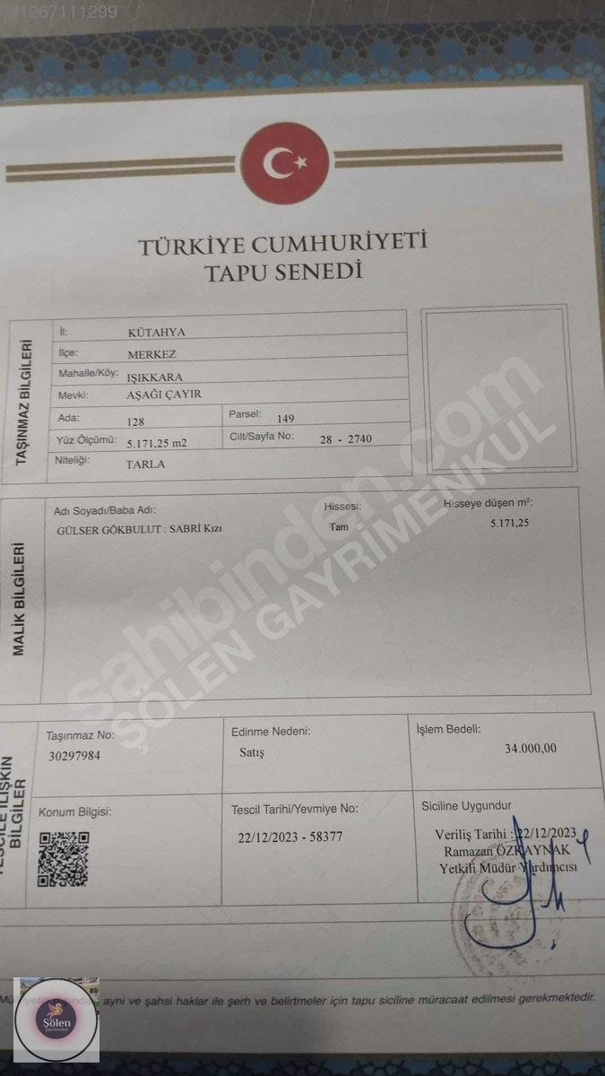 KÜTAHYA MERKEZ IŞIKKARA KÖYÜNDE SATILIK TARLA - KÜTAHYA MERKEZ fotoğraf 4
