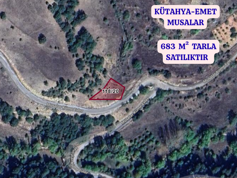 KÜTAHYA EMET MUSALAR KÖYÜNDE 683 M²  TARLA  SATILIKTIR - KÜTAHYA EMET fotoğraf 2