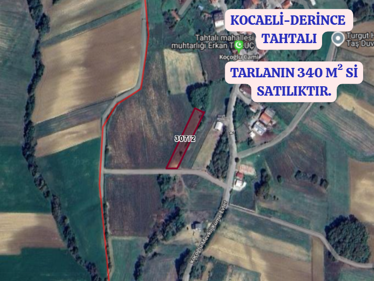 KOCAELİ DERİNCE TAHTALI  KÖYÜNDE   TARLANIN 340  M²  Sİ  SATILIKTIR - KOCAELİ DERİNCE fotoğraf 2