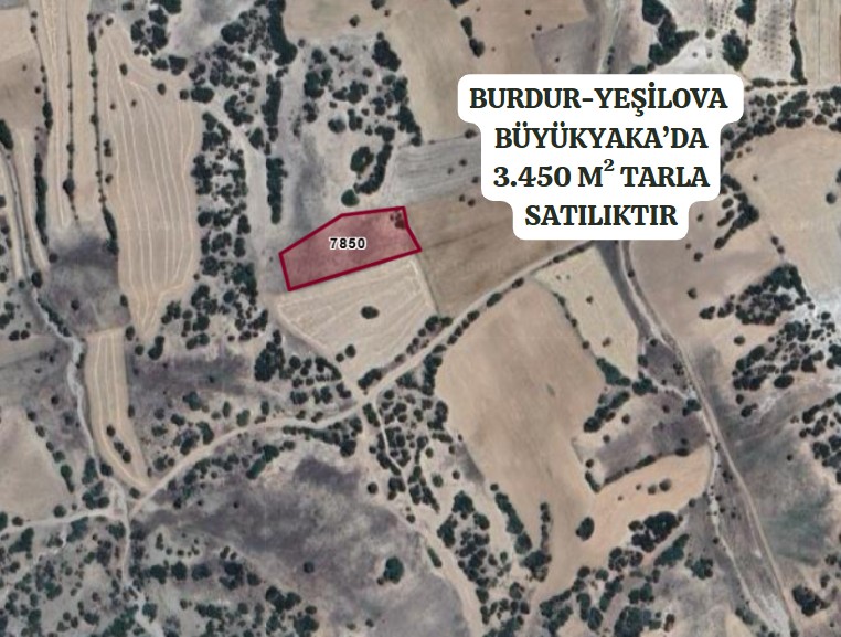 BURDUR YEŞİLOVA BÜYÜKYAKA KÖYÜ’NDE 3.450 M² TARLAMIZ  SATILIKTIR. - BURDUR YEŞİLOVA fotoğraf 2