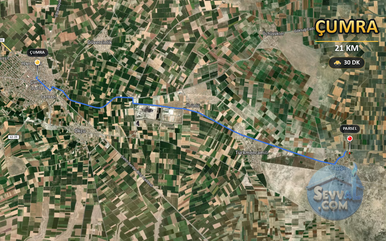 KONYA ÇUMRA TAŞAĞIL 391 m² SATILIK ARSA - KONYA ÇUMRA fotoğraf 5