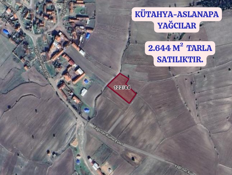 KÜTAHYA ASLANAPA YAĞCILAR  KÖYÜNDE 2.644  M² TARLA  SATILIKTIR - KÜTAHYA ASLANAPA fotoğraf 2