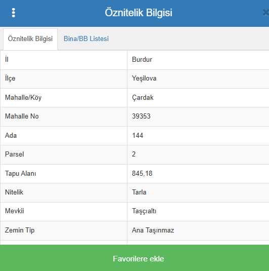 BURDUR YEŞİLOVA ÇARDAK MAH. 845M² TARLA SATILIKTIR