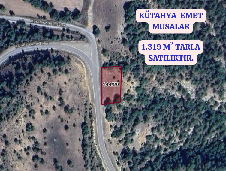 KÜTAHYA EMET MUSALAR   KÖYÜNDE  1.319   M²  TARLA  SATILIKTIR - KÜTAHYA EMET fotoğraf 2