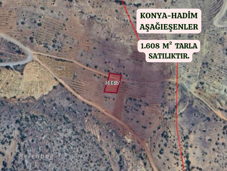 KONYA HADİM AŞAĞIEŞENLER KÖYÜNDE 1.608 M² TARLA  SATILIKTIR - KONYA HADİM fotoğraf 2