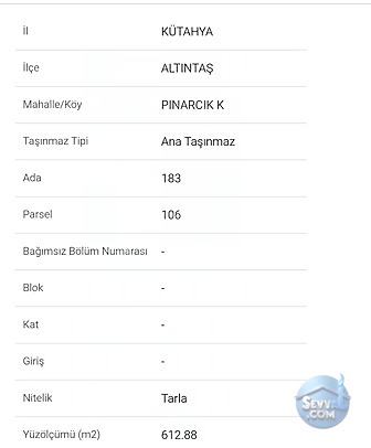 KÜTAHYA ALTINTAŞ PINARCIK TA 612 M² TARLAMIZ SATILIKTIR - KÜTAHYA ALTINTAŞ fotoğraf 2
