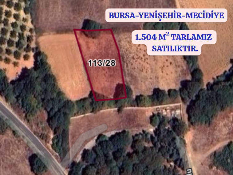 BURSA YENİŞEHİR MECİDİYE  KÖYÜNDE 1.504 M² TARLA SATILIKTIR - BURSA YENİŞEHİR fotoğraf 2
