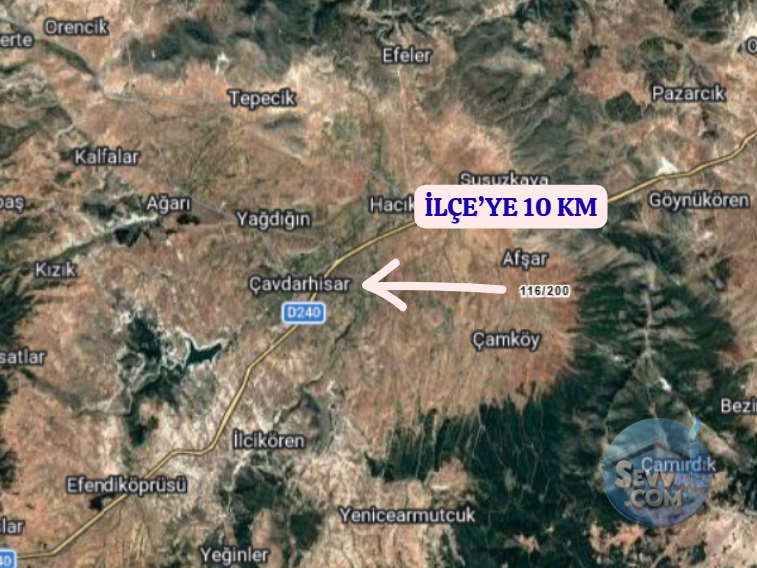 KÜTAHYA ÇAVDARHİSAR GÖKAĞAÇ  KÖYÜNDE  1.996 M²  TARLA SATILIKTIR - KÜTAHYA ÇAVDARHİSAR fotoğraf 5