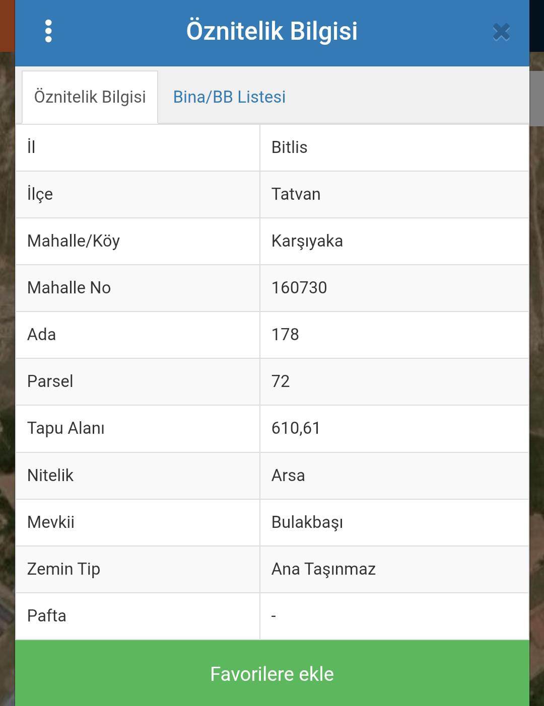 Bitlis / Tatvan / Karşıyaka Mh. SATILIK ARSA 610 M²  - BİTLİS TATVAN fotoğraf 2
