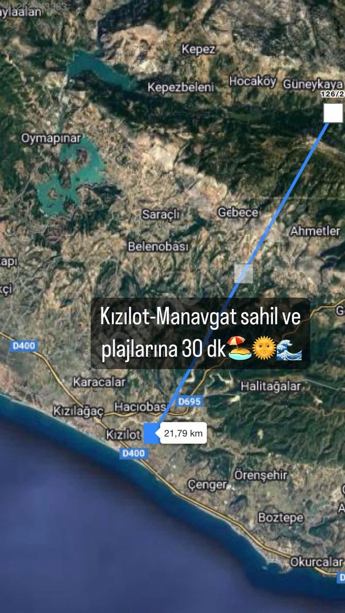 Antalya / Akseki / Güneykaya Mahallesinde 713 m² SATILIK ARSA  - ANTALYA AKSEKİ fotoğraf 3