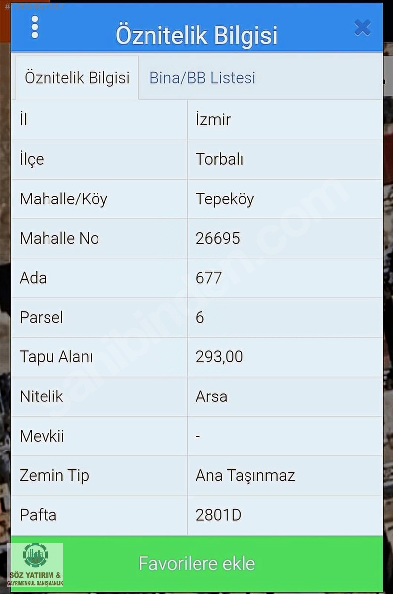 SÖZ GAYRİMENKULDEN;ATATÜRK MAHALLESİNDE 3 KAT İMARLI ARSA, - İZMİR TORBALI fotoğraf 3