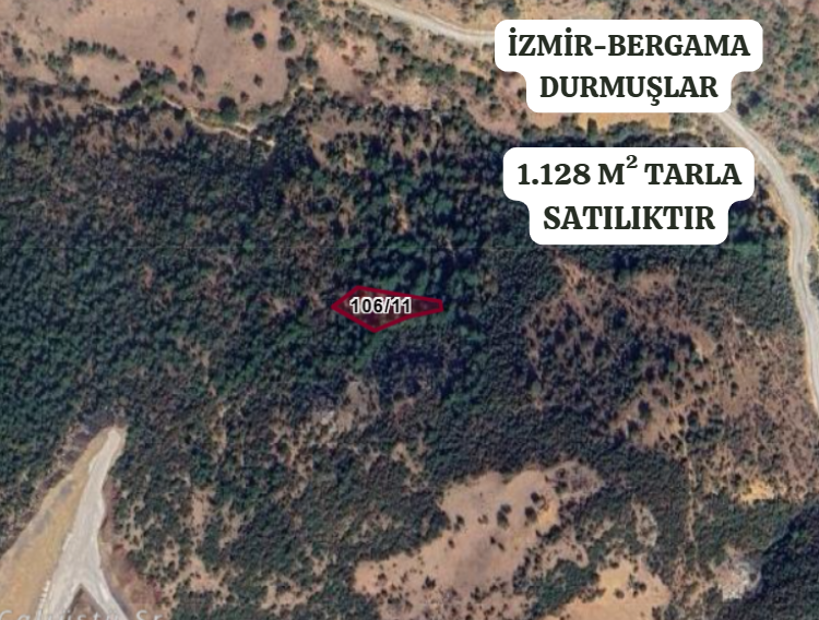 İZMİR BERGAMA DURMUŞLAR KÖYÜNDE 1.128 M² TARLA  SATILIKTIR - İZMİR BERGAMA fotoğraf 2