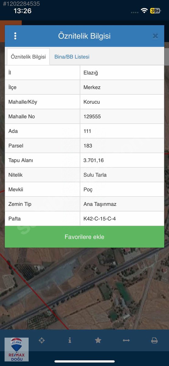 REMAX DOĞUDAN KORUCU KÖYÜNDE SATILIK GÖL MANZARALI TARLA - ELAZIĞ MERKEZ fotoğraf 2