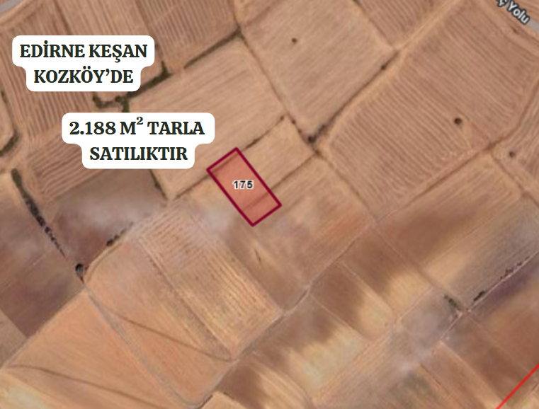 EDİRNE KEŞAN KOZKÖY'DE 2.188  M²  TARLA  SATILIKTIR. - EDİRNE KEŞAN fotoğraf 2
