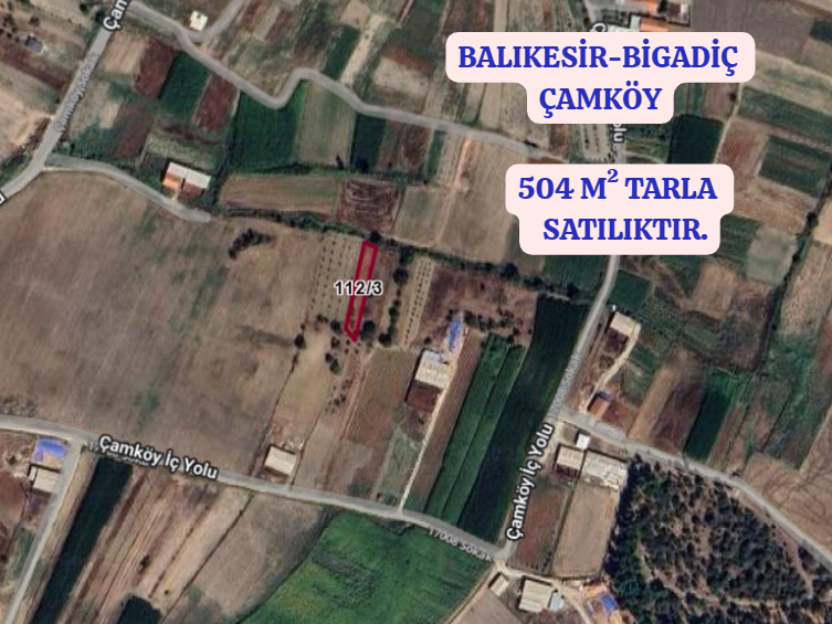 BALIKESİR BİGADİÇ ÇAMKÖY  KÖYÜNDE 504  M² TARLA  SATILIKTIR - BALIKESİR BİGADİÇ fotoğraf 2