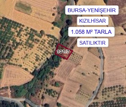 BURSA YENİŞEHİR KIZILHİSAR  MAH. 1.058M² TARLA  SATILIKTIR - BURSA YENİŞEHİR fotoğraf 3