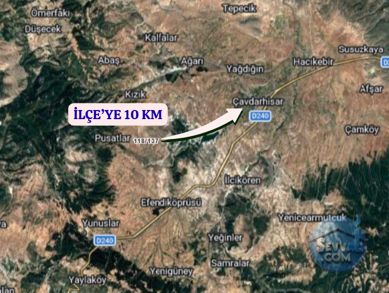 KÜTAHYA ÇAVDARHİSAR PUSATLAR  KÖYÜNDE 1.895 M²  TARLA  SATILIKTIR - KÜTAHYA ÇAVDARHİSAR fotoğraf 5