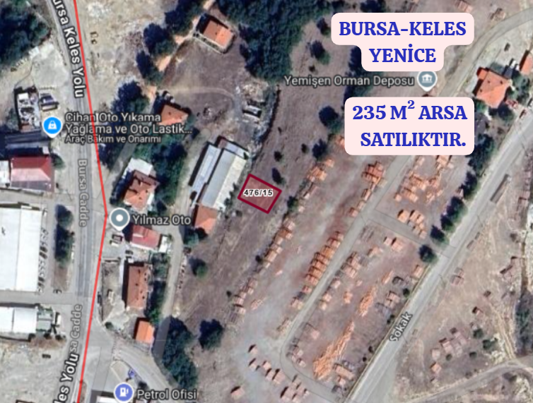 BURSA KELES YENİCE KÖYÜNDE 235  M² ARSA  SATILIKTIR - BURSA KELES fotoğraf 2