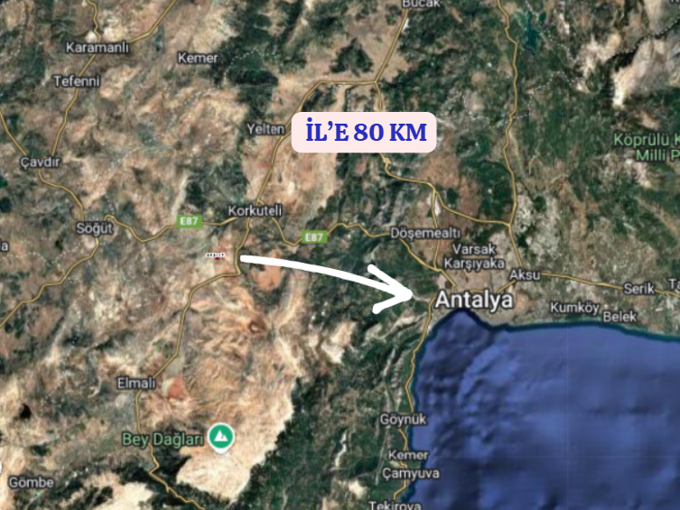 ANTALYA KORKUTELİ SIMANDIR   KÖYÜNDE 1.316  M²  TARLA  SATILIKTIR - ANTALYA KORKUTELİ fotoğraf 6