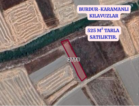 BURDUR KARAMANLI KILAVUZLAR KÖYÜ 525M² TARLA SATILIKTIR - BURDUR KARAMANLI fotoğraf 3