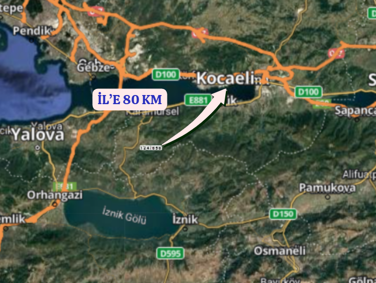 KOCAELİ KARAMÜRSEL AKÇAT   KÖYÜNDE 7.409  M²  TARLA SATILIKTIR - KOCAELİ KARAMÜRSEL fotoğraf 9