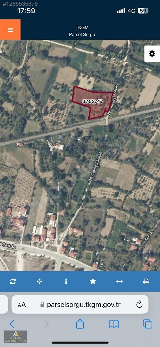 AKYOL'DAN GÖVEÇCİ DE SATILIK TARLA - KÜTAHYA MERKEZ fotoğraf 2