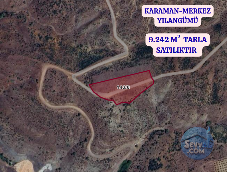 KARAMAN MERKEZ YILANGÜMÜ  KÖYÜNDE  9.242 M²   TARLA  SATILIKTIR - KARAMAN MERKEZ fotoğraf 2