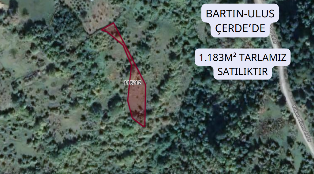 BARTIN ULUS ÇERDE KÖYÜ'NDE 1.183 M² TARLAMIZ SATILIKTIR - BARTIN ULUS fotoğraf 2