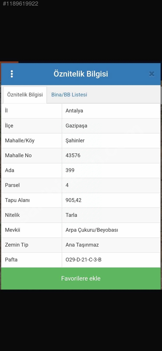 Antalya / Gazipaşa / Şahinler Mahallesinde 905 m² SATILIK TARLA - ANTALYA GAZİPAŞA fotoğraf 8