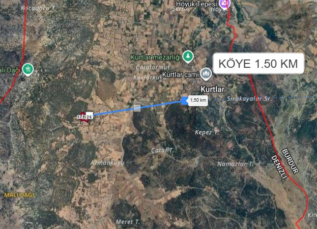 DENİZLİ ACIPAYAM KURTLAR KÖYÜ’NDE 11.739 M² TARLA SATILIKTIR - DENİZLİ ACIPAYAM fotoğraf 4