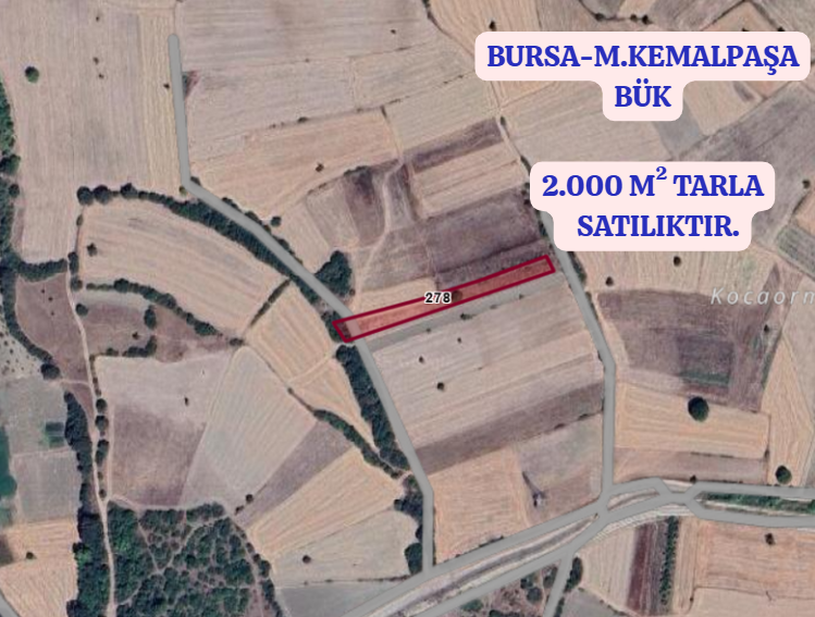 BURSA MUSTAFAKEMALPAŞA  BÜK  KÖYÜNDE  2.000 M² TARLA SATILIKTIR. - BURSA MUSTAFAKEMALPAŞA fotoğraf 2