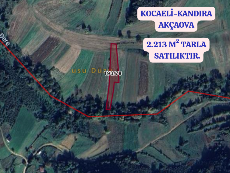 KOCAELİ KANDIRA AKÇAOVA KÖYÜNDE 2.213 M²  TARLA  SATILIKTIR - KOCAELİ KANDIRA fotoğraf 2