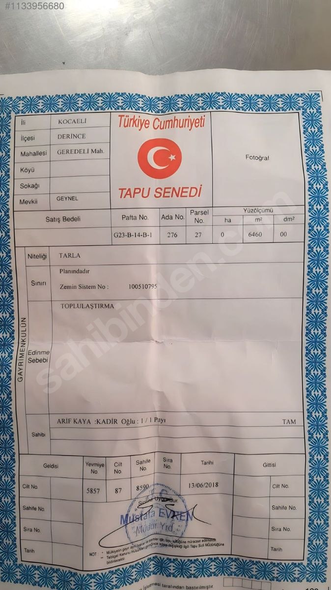 Geredeli köyün de göl manzaralı 6,460mt kare tarla - KOCAELİ DERİNCE fotoğraf 19