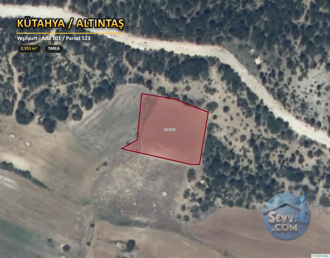 KÜTAHYA ALTINTAŞ YEŞİLYURT 2.353 m² SATILIK ARSA - KÜTAHYA ALTINTAŞ fotoğraf 2