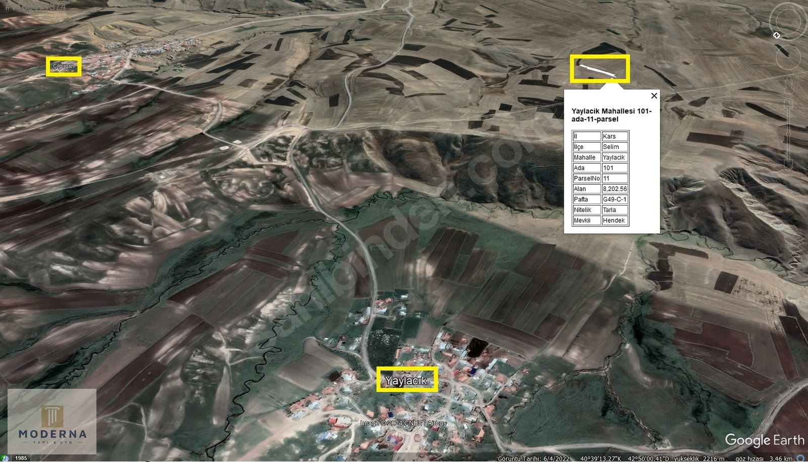 KARS SELİM YAYLACIK TA 8.202 M2 FIRSAT YATIRIMLIK TEK TAPU TARLA - KARS SELİM fotoğraf 7
