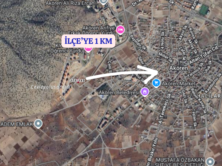 KONYA AKÖREN AĞALAR  KÖYÜNDE 531  M²  ARSA  SATILIKTIR - KONYA AKÖREN fotoğraf 6