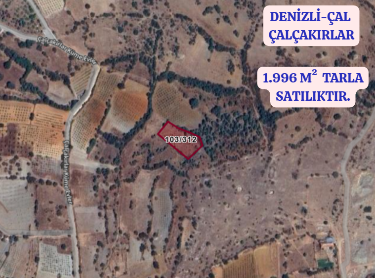 DENİZLİ ÇAL  ÇALÇAKIRLAR   KÖYÜNDE   1.996   M²  TARLA  SATILIKTIR - DENİZLİ ÇAL fotoğraf 2