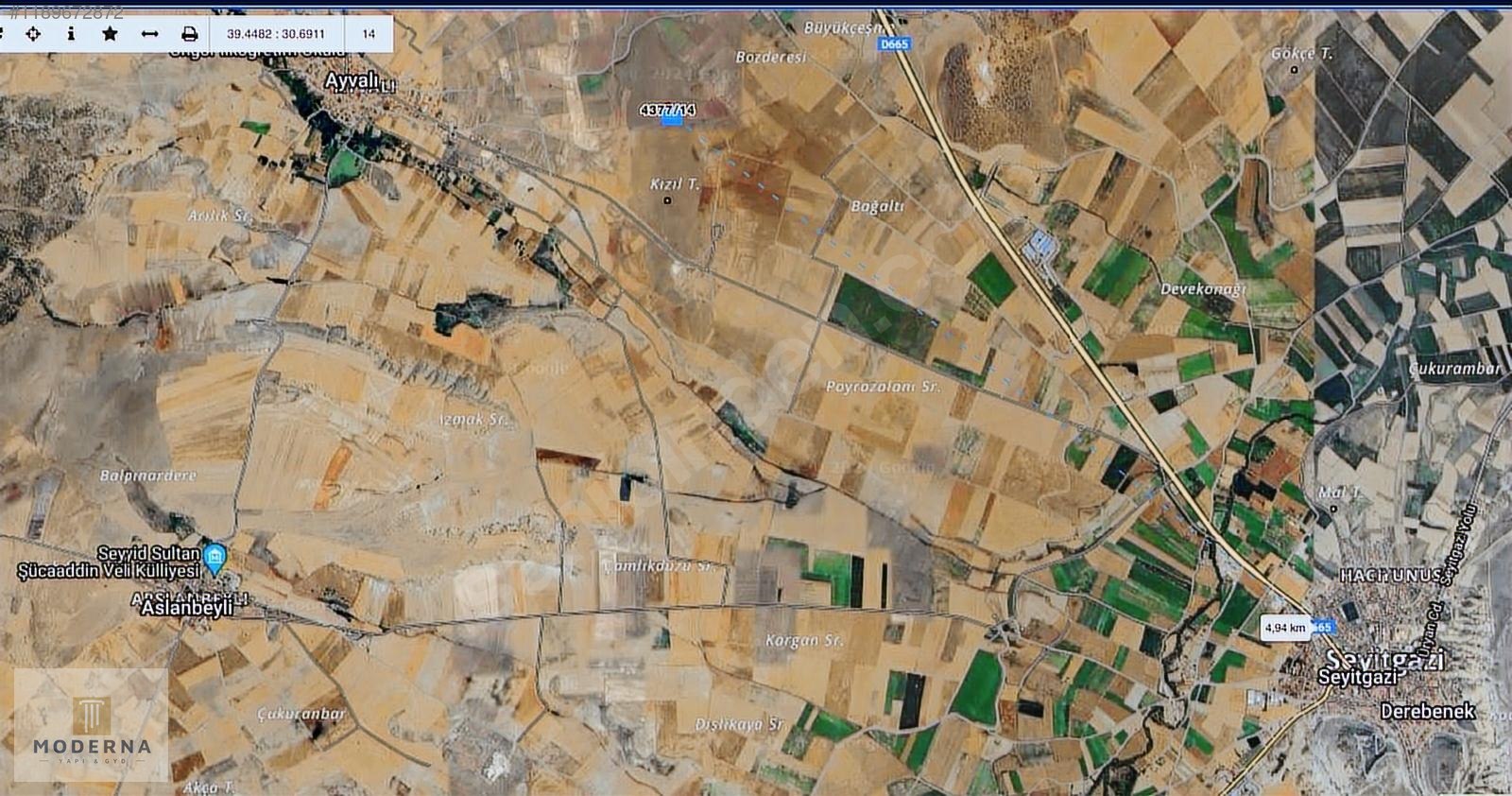 ESKİŞEHİR SEYİTGAZİ AYVALI 2440 M2 KADASTRO YOLA CEPHELİ ARAZİ - ESKİŞEHİR SEYİTGAZİ fotoğraf 4