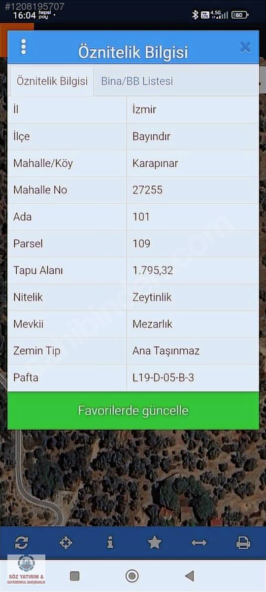 SÖZ GAYRİMENKULDEN; KARAPINARDA BAKIMLI ZEYTİNLİK - İZMİR BAYINDIR fotoğraf 2
